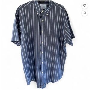 Dark Blue Striped Short Sleeve Shirt